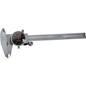 Stainless Steel Dial Caliper w/ Black Face 6"