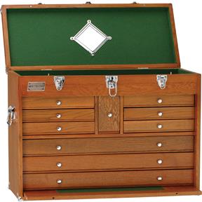 26" Oak 10 Drawer Chest