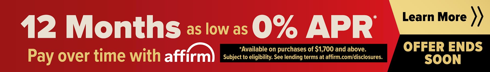 Banner for 04-14 April Affirm Masthead - Ends Soon