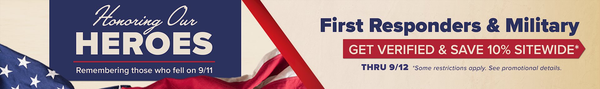 Banner for 9-11 Honoring Our Heroes