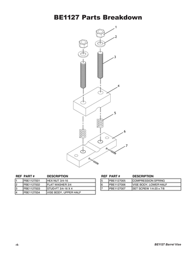 Part Diagram for BE1127
