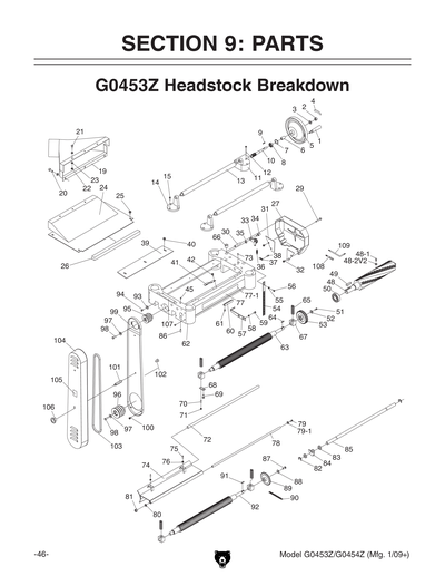 Part Diagram for G0453Z