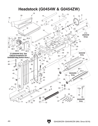 Part Diagram for G0454W