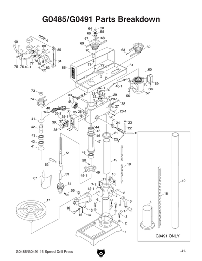 Part Diagram for G0485