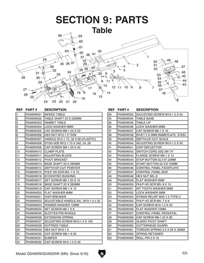 Part Diagram for G0490XW