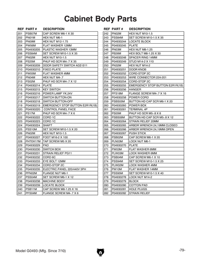 Part Diagram for G0493