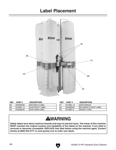 Part Diagram for G0508