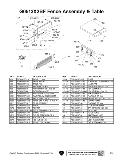 Part Diagram for G0513A40