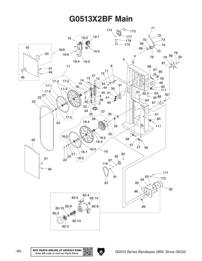 Part Diagram for G0513X2