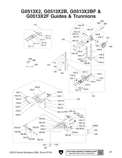 Part Diagram for G0513X2B