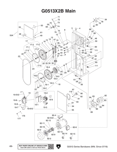 Part Diagram for G0513X2F