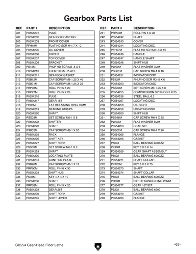 Part Diagram for G0554