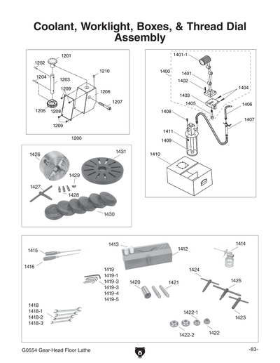 Part Diagram for G0554