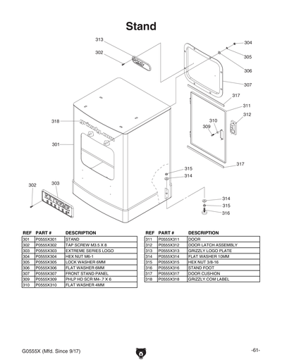 Part Diagram for G0555X