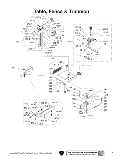 Part Diagram for G0566B