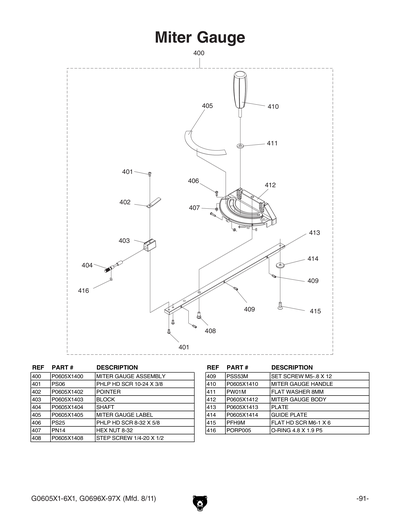 Part Diagram for G0606X1