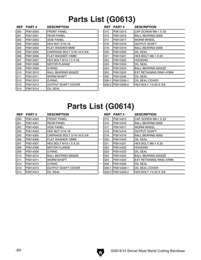 Part Diagram for G0614