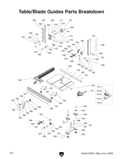 Part Diagram for G0621