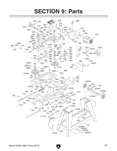 Part Diagram for G0622