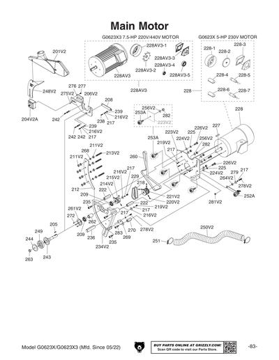 Part Diagram for G0623X3