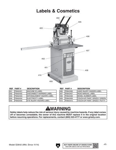 Part Diagram for G0642