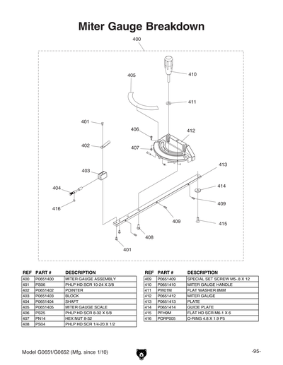 Part Diagram for G0652