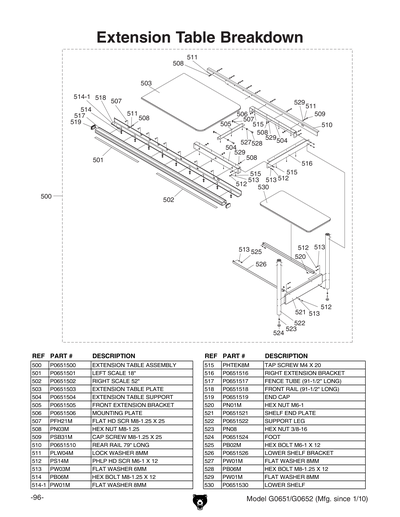 Part Diagram for G0652