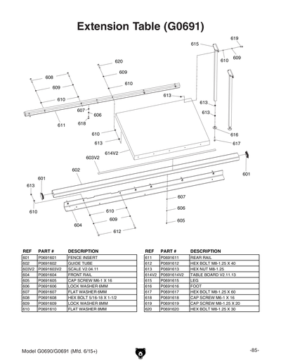 Part Diagram for G0691