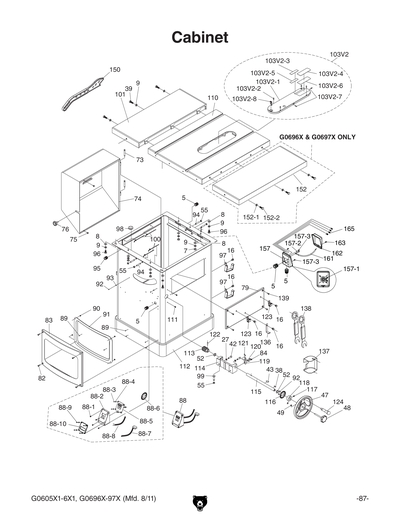 Parts for G0697X 12