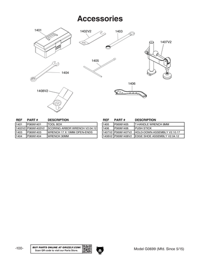 Part Diagram for G0699