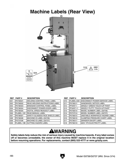Part Diagram for G0737