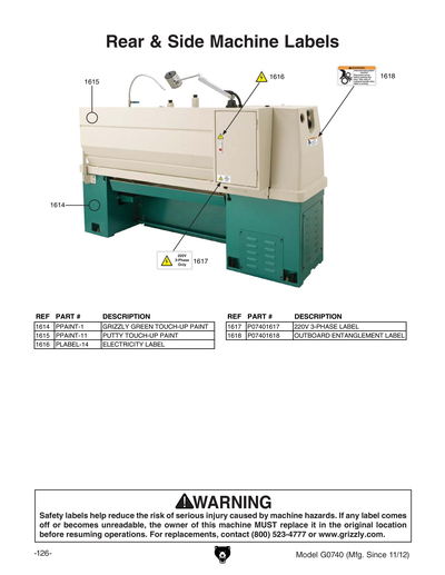 Part Diagram for G0740