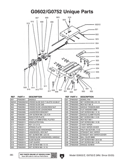Part Diagram for G0752