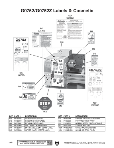 Part Diagram for G0752