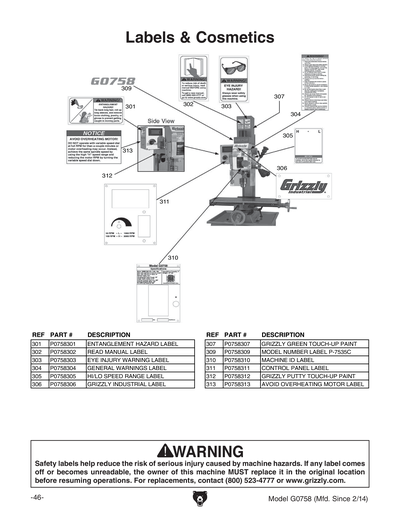 Part Diagram for G0758