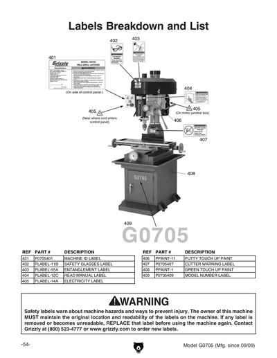 Part Diagram for G0760