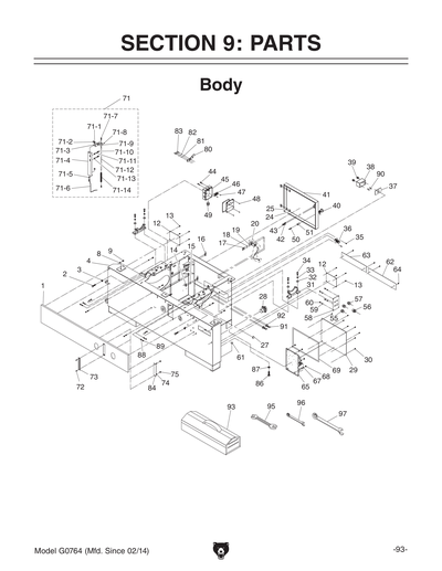 Part Diagram for G0764