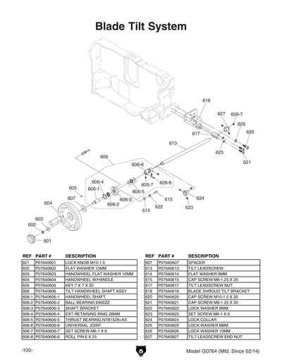 Part Diagram for G0764