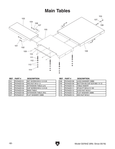 Part Diagram for G0764Z
