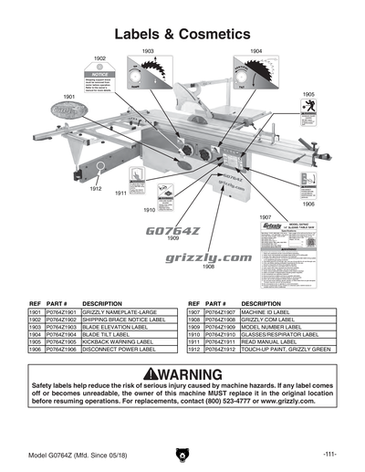 Part Diagram for G0764Z
