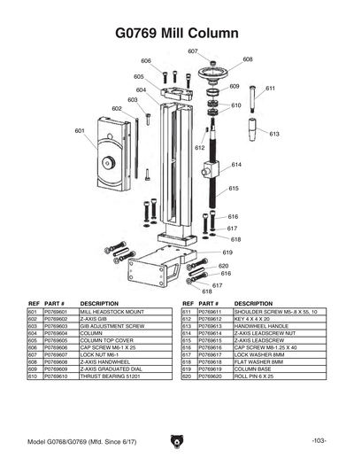 Part Diagram for G0769