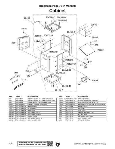 Part Diagram for G0771Z
