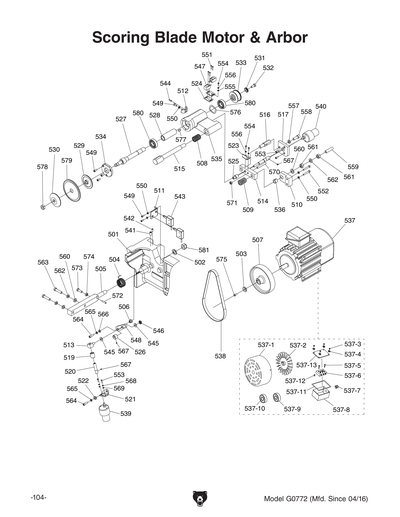 Part Diagram for G0772