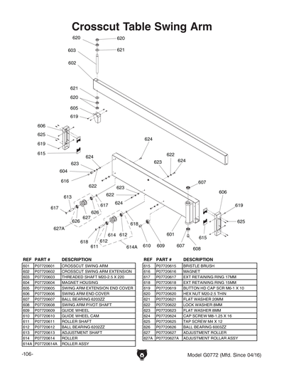 Part Diagram for G0772