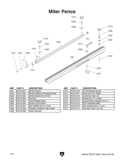 Part Diagram for G0772