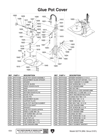 Part Diagram for G0774
