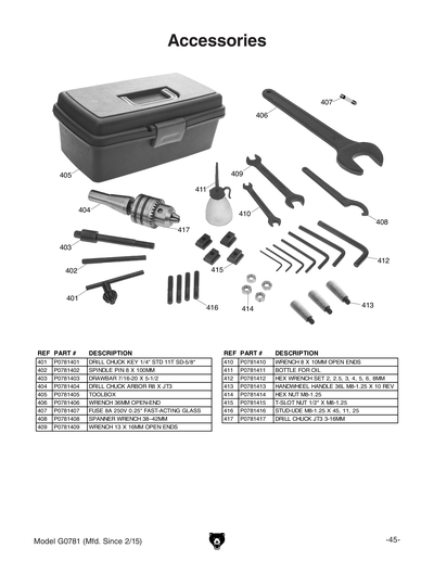 Part Diagram for G0781