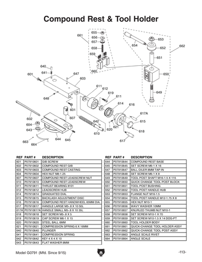 Part Diagram for G0791