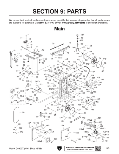 Part Diagram for G0803Z