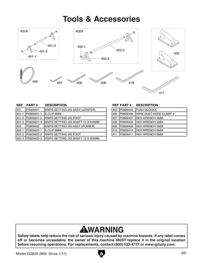 Part Diagram for G0809